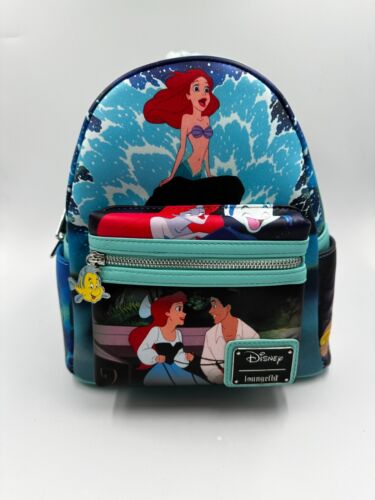Loungefly Disney The Little Mermaid Movie Scenes Backpack Bag Flounder Ursula - Picture 1 of 11
