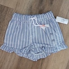 NWT Baby GAP Striped Ruffle Cotton shorts 18-24m Blue White
