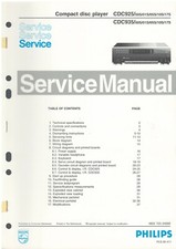 Philips CDC925 CDC935 Lettore Compact Disc Manuale di servizio. Originale senza copia