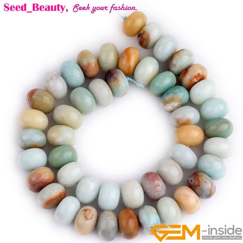 Rondelle Mulit Color Natural Amazonite Loose Spacer Beads Jewelry Making 15'' - Picture 11 of 27