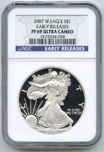 2007-W Silver Eagle 1 oz NGC PF69 Ultra Cameo Early Releases West Point - C881