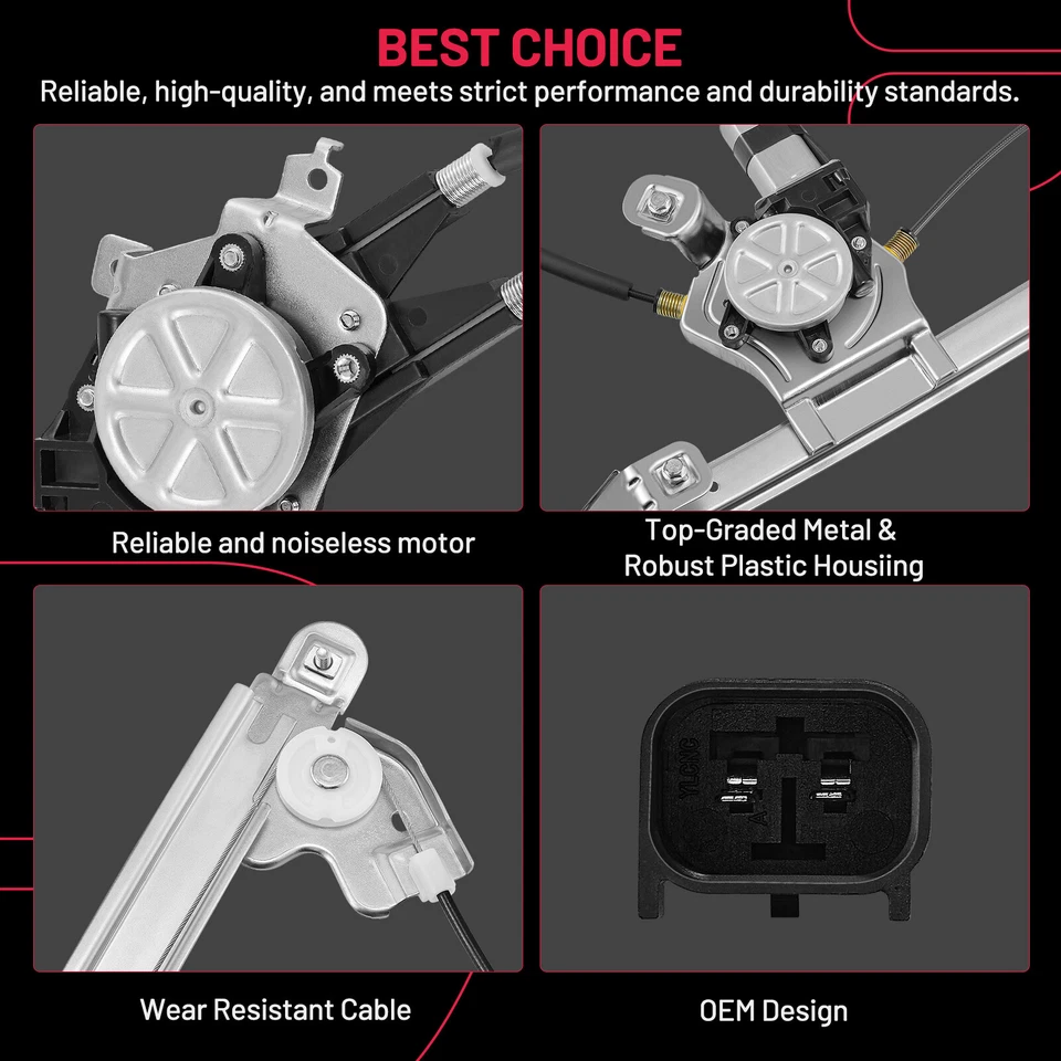 For 1992-2014 Ford E150 E250 E350 Van Front Left Power Window Regulator w/ Motor - Image 2 of 4