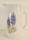 Frankoma Pottery #80 Tall Pitcher White Texas Bluebonnet Lupine 10"