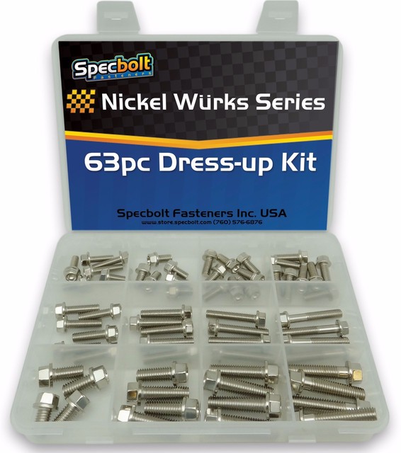 Specbolt Bling Nickel Plated Metric Bolt Dress Up Kit Dirt Bike ATV UTV