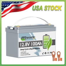 12V 100Ah LiFePO4 Lithium Battery BMS for Solar RV Off-grid Trolling Motor Boat