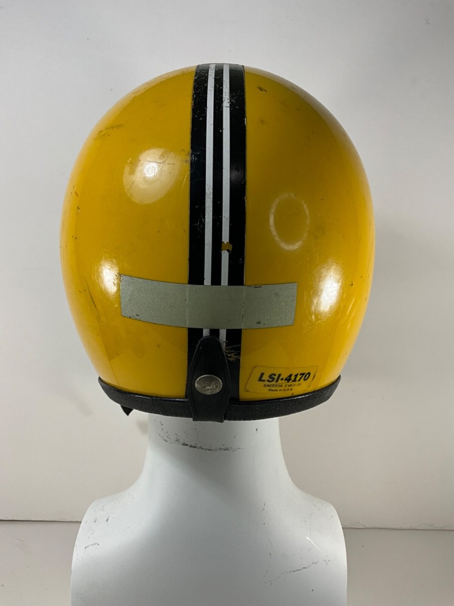 1970'S SEAWAY LSI-4170 ヴィンテージヘルメット VINTAGE LSI-4170 STRIPED YELLOW HELMET W/ CHIN GUARD STRAP
