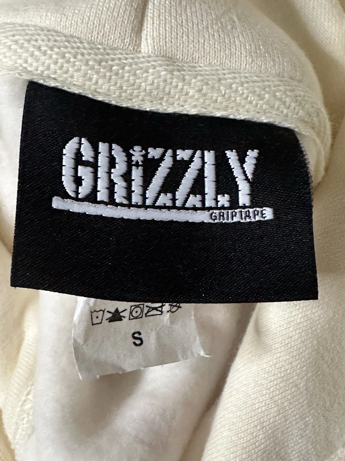 OFF WHITE Felpa con cappuccio unisex bianca nuova senza etichette piccola grizzly off