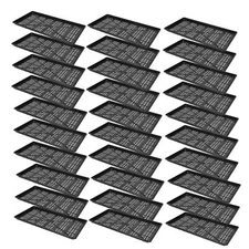 SUNPACK 10” x 20” Heavy Duty Mesh Plastic Seeding Tray, Black, 1” (Pack of 30)