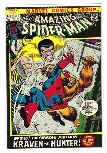 (1963 SERIES) AMAZING SPIDER-MAN #111 - KRAVEN APPEARANCE v. GIBBON - FN/VF