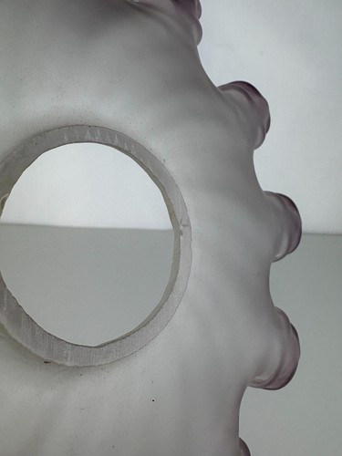 Sublime abat-jour, suspension, plafonnier Vintage en Pâte de Verre reflet violet - Picture 20 of 23