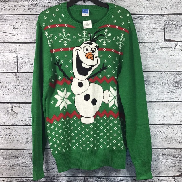Disney Frozen Olaf Ugly Christmas Pullover Sweater Young Men’s Size S