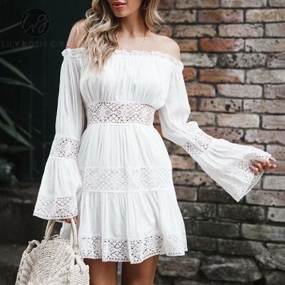 white lace boho dress