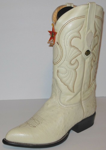 Botas de Vaquero Occidentales Los Altos para Hombre Hechas a Mano Genuinas Avestruz Blanco Punta J 11 EE - Imagen 4 de 11