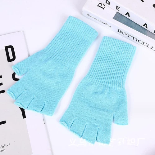 Thermal Fingerless Gloves Mens Womens Knitted Warm Winter Half Finger Mittens UK - Picture 10 of 27