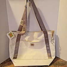 New Messy Marvin Ivory Diaper Tote Bag Adjustable Strap Hard to Find Bag