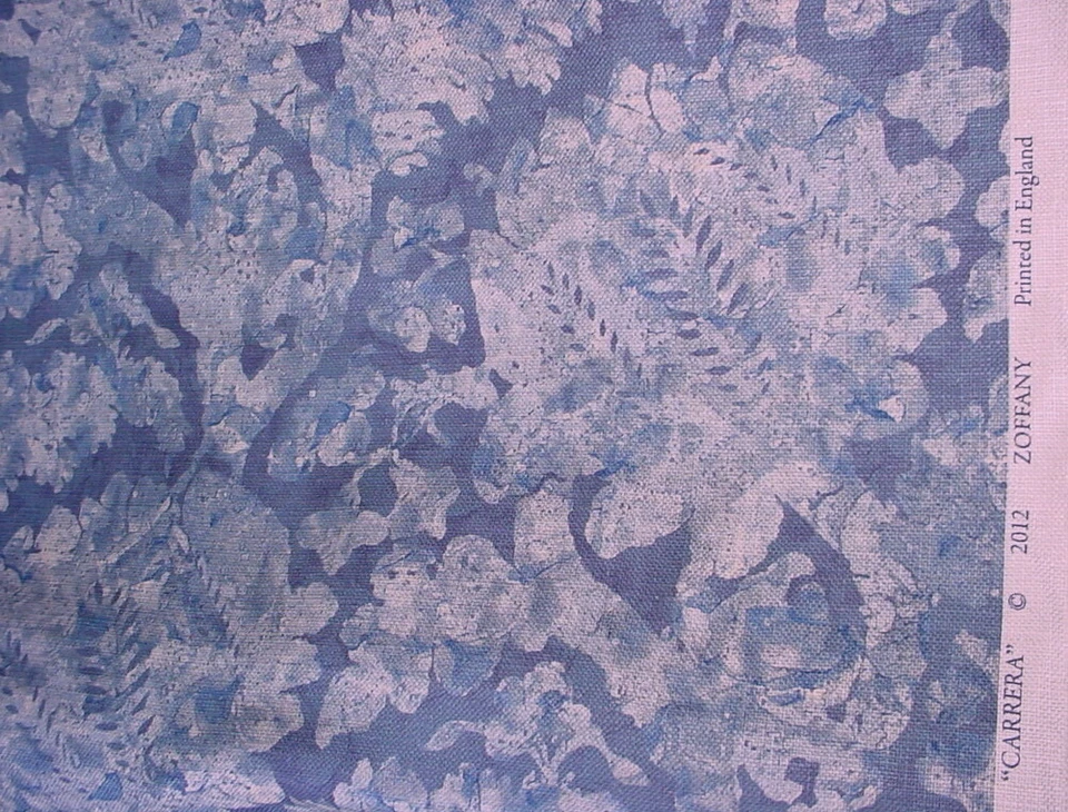 3-3/4Y Zoffany 320820 Carrera Indigo Blue Print Floral Damask Upholstery Fabric - Image 4 of 4