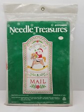 NIP Vintage Needle Treasures Stitchery Christmas Mail Pouch Size 12x 23.5