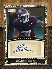 GRANT MORGAN 2022 SAGE ARTISTRY PARALLEL ROOKIE ARKANSAS RBACKS AUTOGRAPH AUTO!!