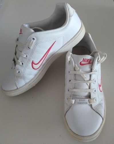 NIKE COURT TRADITION II 316751-111 WHITE RED WOMEN GIRL SIZE UK 4 EUR 36.5  VGC | eBay