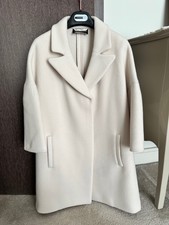 Pre-owned Emporio Armani Lady's White Coat 75%virgin Wool+25%polyamide Ita 40