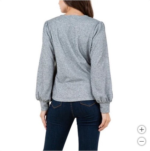 fever women's sweater v neck Gray, M - Picture 3 of 6