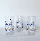 VINTAGE Anchor Hocking DRINKING GLASS Country Ducks HEARTS 3 Pc Set