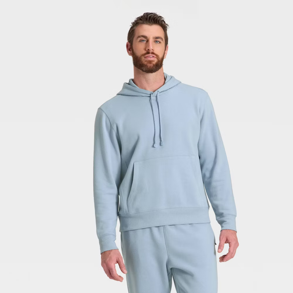 Mens Active Comfort Cotton Fleece Hoodie - All In Motion Light Blue 1890₽