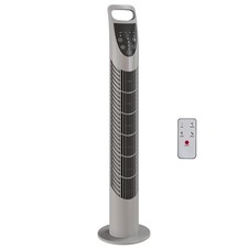 HOMCOM 78.5cm Oscillation Tower Fan with Remote Control 3-Speed Wind Grey