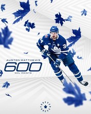 Auston Matthews 600 Career Points – 8x10 Photo Print