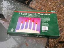 Vintage Christmas 5 r Light Electric Candolier Professional Series in BOX