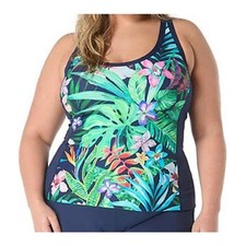 Beach House Plus Size SwimSuit Top Tankini NEW Size 16W 96 Tropical Vacation