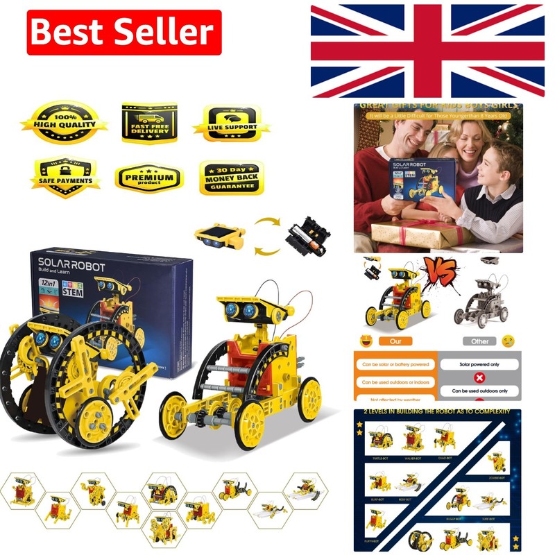 STEM 12-in-1 Solar Robot Toys - Educational Building Kit for Kids