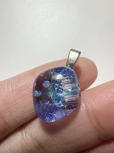 Handcrafted fused dichroic art glass Pendant