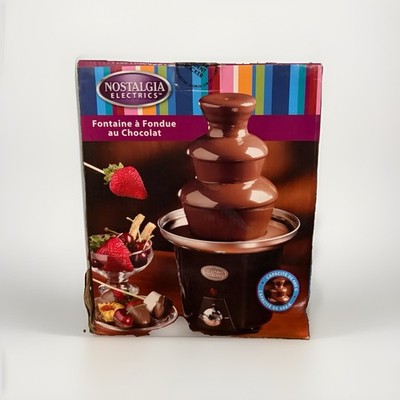 Nostalgia Mini Electric Chocolate Fondue Fountain Black 24 oz NIB