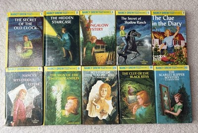 Nancy Drew Flashlight Mystery Books Set Lot 10 HC Keene 1-3, 5, 7-9, 23, 28, 32