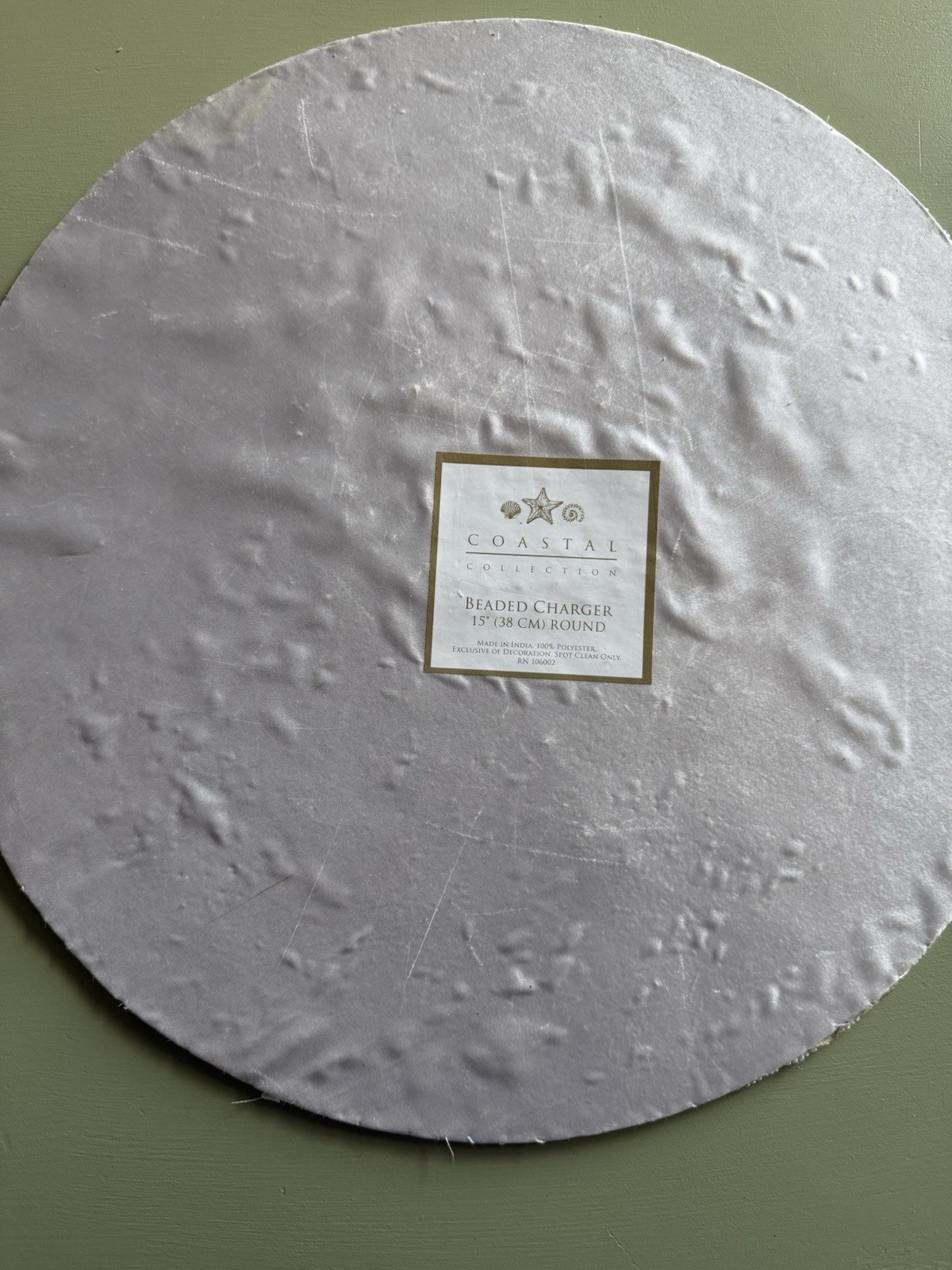 Set Of 2 Coastal Collection Colorful Crab Beaded  15” Placemat Charger NEW India