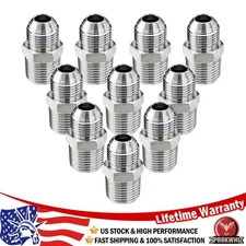 10 Pack Hydraulic Hose Adapter Fittings: 1/2" JIC 37° Male x 1/2" NPT Male, S...