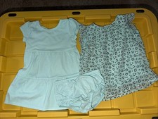 Vintage Healthtex 3 Piece Romper Set 18 Months Mint Green With Bloomers Girl