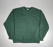 Vintage Jerzees Sweatshirt Mens 3XL Blank Green Made in USA Crewneck Pullover