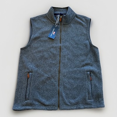 Vineyard Vines Harbor Island Knit Vest Mens M Sullivan s Gray Fleece Preppy