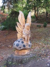 Photo 6x4 Wood Carvings Lanark A collection of delightful wooden sculptur c2016