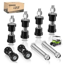 Golf Cart Rear Spring Bushing Kit with 12 Bushings 6 Metal Spacers Black 