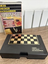 Magnetic Game Set Chess Checker Backgammon Fold