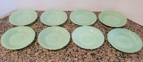 Vintage Jadeite Fire King  "Alice"  Saucers / Set Of 8