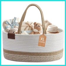 Baby Caddy Organizer, Diaper Caddy Basket, Baskets for Baby Shower Gifts Spir...