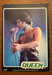 Vintage 1979 Raincloud Productions Queen Trading Card #45 - Freddie Mercury