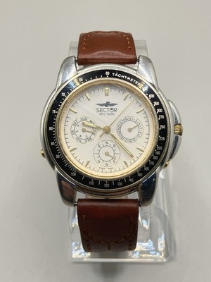 Vintage SECTOR ADV 1000 CHRONO CALENDAR TACHYMETER Swiss Made Leather Strap