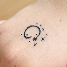 Temporary tattoo sheet Ornament Stars, Tiny Black Tattoos, Star Tattoos
