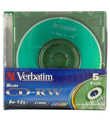 Verbatim - 8cm CD-RW 5er Pack / 8x-12x / 210MB / farbig / Brandneu