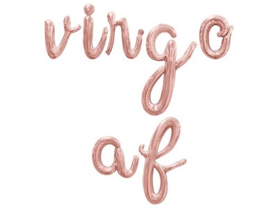 VIRGO AF Cursive Script Letter Balloon Banner - DIY Birthday Party Decorations